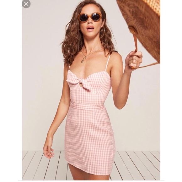 *SOLD* NWT Reformation Beliz mini dress Linda 4P - Picture 2 of 4